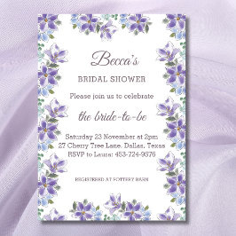 Elegant Lila blommor Lilac Blommigt Möhippa Inbjudningar