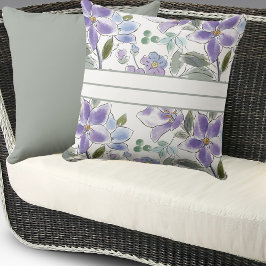 Elegant Lila blommor Lilac Blommönster Kudde