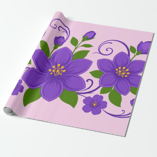 Elegant lila blomsterornamentmönster presentpapper
