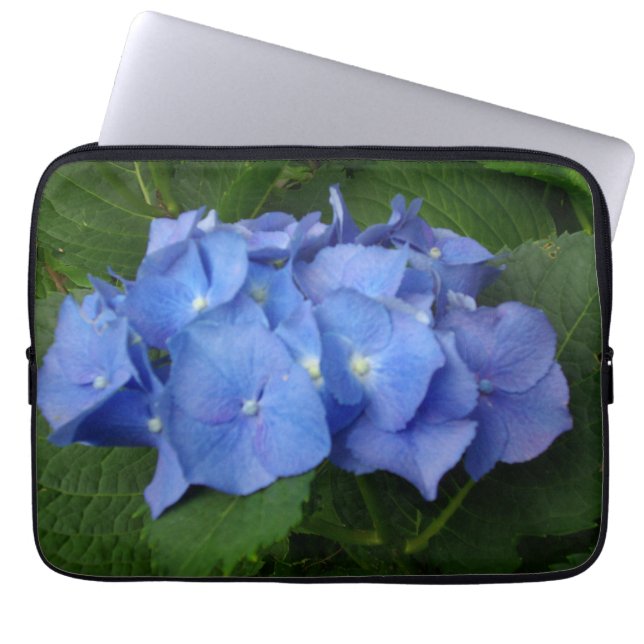 Elegant lila Blue blommigt hydrangea Laptop Fodral (Framsidan)