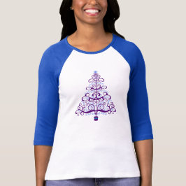 Elegant Lila Blue Julgran Tee Shirt