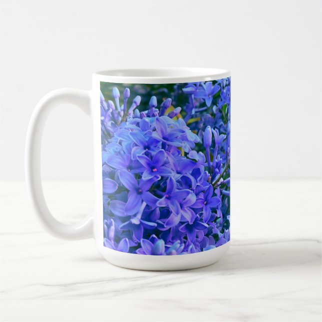 Elegant lila blue lilacs kaffemugg (Vänster)