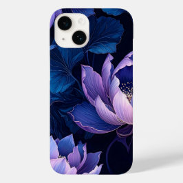 Elegant Lila Blue Lotus iphone case