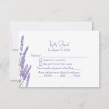 Elegant Lila Boho Lavendel Blommor Bröllop RSVP