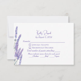 Elegant Lila Boho Lavendel Blommor Bröllop RSVP OSA Kort