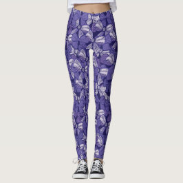 Elegant Lila Bow Mönster Leggings