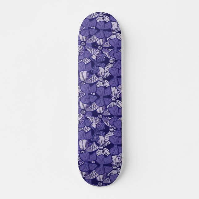 Elegant Lila Bow Mönster Mini Skateboard Bräda 18,5 Cm (Framsida)