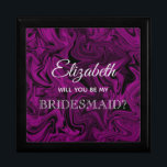 Elegant Lila Bridesmaid Frieri box Minnesask<br><div class="desc">Enkel,  modern kalligrafi,  elegant,  plommonets lila Bridesmaid frieri box.</div>