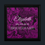 Elegant Lila Bridesmaid Frieri box Minnesask<br><div class="desc">Enkel,  modern kalligrafi,  elegant,  plommonets lila Bridesmaid frieri box.</div>