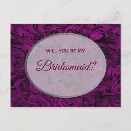 Elegant Lila Bridesmaid Frieri Vykort