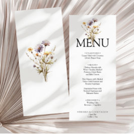 Elegant Lila Bright Blommigt Garden Dinner Bröllop Meny