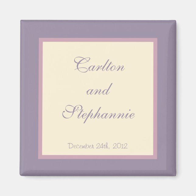 Elegant Lila Bröllop Magnet-favoriter Magnet (Framsidan)