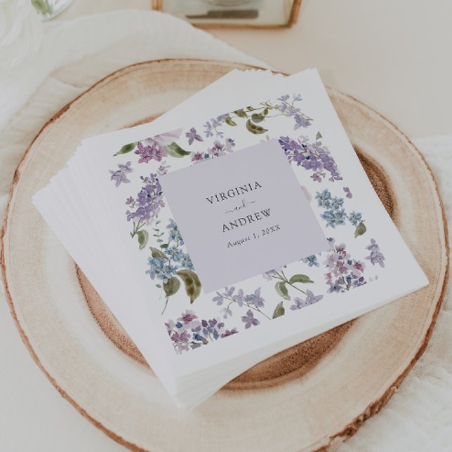 Elegant Lila Bröllop Pappersservett (Elegant Lilac Wedding Napkins by Painted Paperie
)