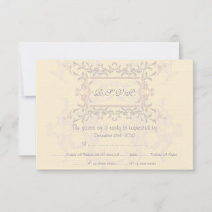 Elegant lila bröllops-RSVP-kort Inbjudningar