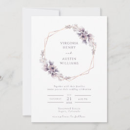 Elegant lila bröllopsinbjudan inbjudningar