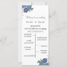 Elegant Lila Bröllopsprogram Personlig blomma