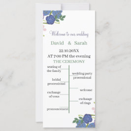 Elegant Lila Bröllopsprogram Personlig blomma