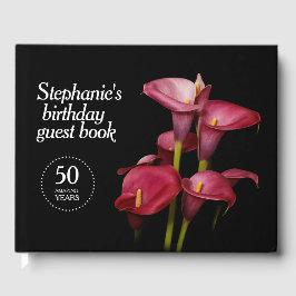Elegant Lila Calla Lilies 50 år om dagen Gästböcker