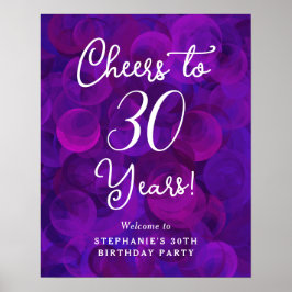 Elegant Lila Cheers till 30 år 30års födelsedag Poster