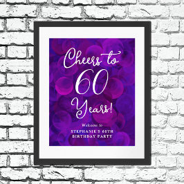 Elegant Lila Cheers till 60 år 60 födelsedagar Poster