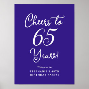 Elegant Lila Cheers till 65 års 65e Födelsedag Poster