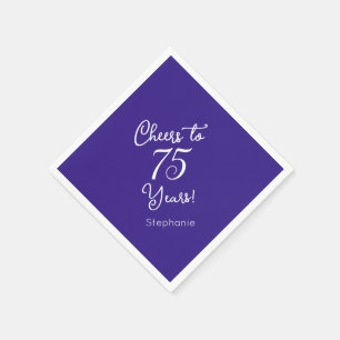 Elegant Lila Cheers till 75 år 75:e födelsedag Pappersservett
