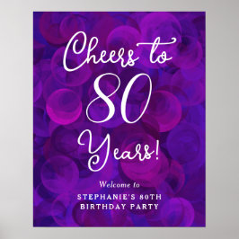 Elegant Lila Cheers till 80 år 80 födelsedagar Poster