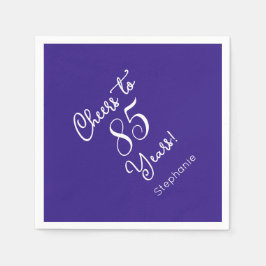 Elegant Lila Cheers till 85 år 85:e födelsedagen Pappersservett