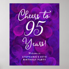 Elegant Lila Cheers till 95 år 95:e födelsedagen Poster