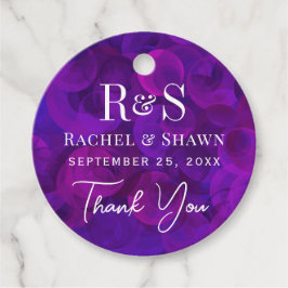 Elegant Lila Chic Modern Monogram Bröllop Gåvor Etiketter