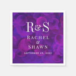 Elegant Lila Chic Modern Monogram Bröllop Pappersservett