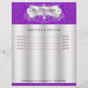 Elegant Lila Damask Swirl Flyer