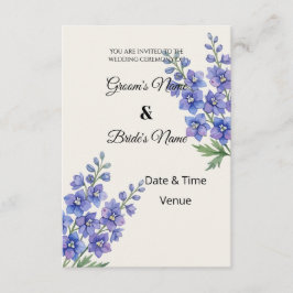 Elegant lila Delphinium bröllopsinbjudan Inbjudningar
