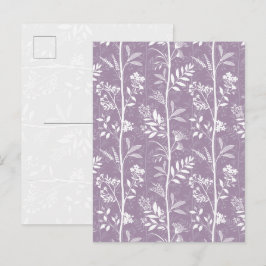 Elegant Lila Dimmig Vildblomma Silhuett Konst Vykort