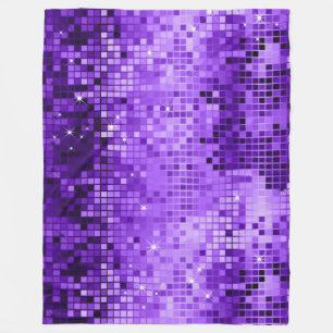 Elegant Lila Disco Glitter Retro Design Fleecefilt