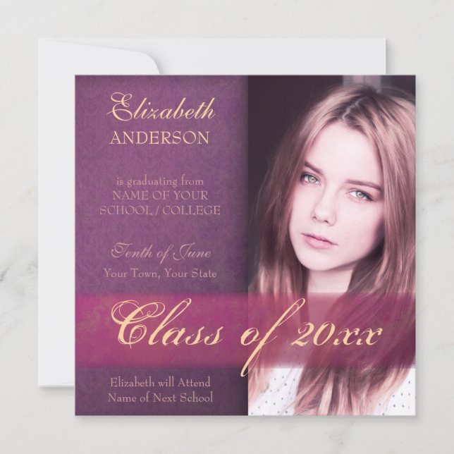 Elegant Lila Dottens Studenten Meddelande (Framsida)