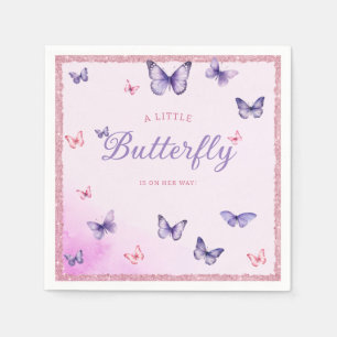 Elegant lila En liten fjäril-flicka Babyskor Pappersservett