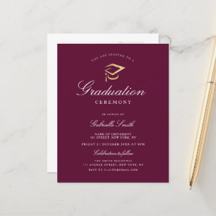 Elegant lila examensceremoni-inbjudan