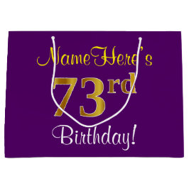 Elegant, Lila, Faux Guld 73:e födelsedagen + Namn