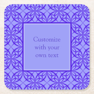 Elegant Lila Filigree Mönster Anpassningsbar Text Underlägg Papper Kvadrat