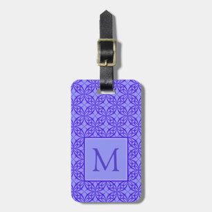 Elegant Lila Filigree Mönster Monogram Bagagebricka