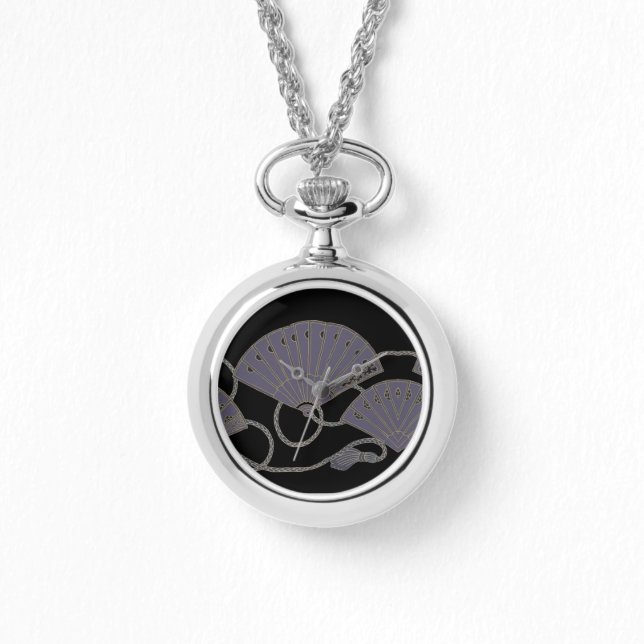 Elegant lila fläkt armbandsur (Framsida)