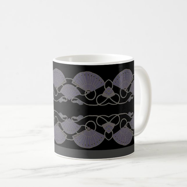 Elegant lila fläkt kaffemugg (Framsida höger)