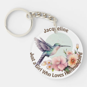 Elegant Lila Flower Blue Hummingbird Anpassad