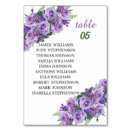 Elegant Lila Flower Personlig Bröllop Bordsnummer