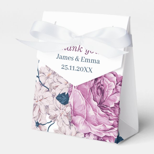 Elegant Lila Flower Personlig Bröllop Presentaskar (Framsidan Sidan)