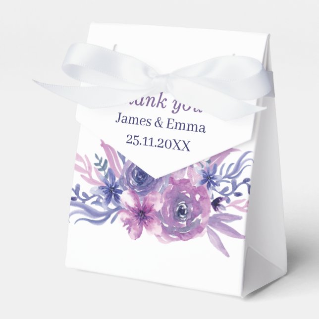 Elegant Lila Flower Personlig Bröllop Presentaskar (Framsidan Sidan)