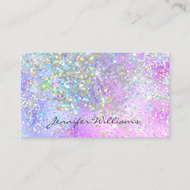 Elegant Lila Foil HoloGraph Glitter Modern Visitkort (Framsida)
