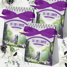 Elegant Lila Forest Personligt bröllp Anpassningsb Presentaskar