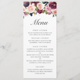 Elegant Lila Frukt Höst Blommig Bröllop Meny